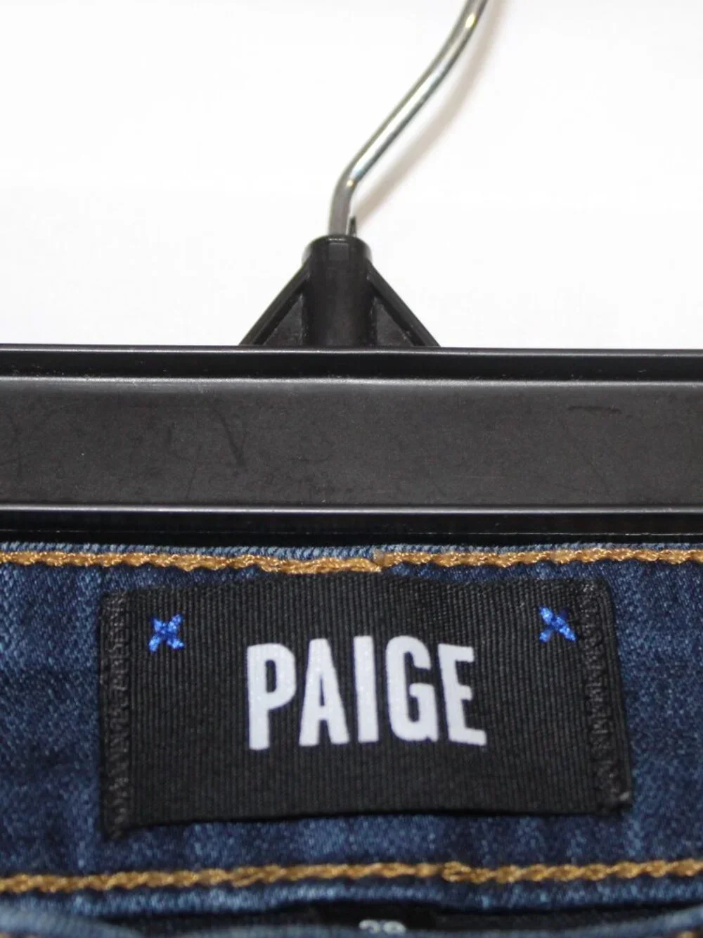Paige federal dark wash straight leg stretchy jeans